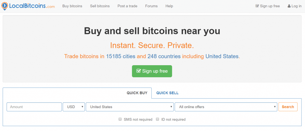 Buying BTC at LocalBitcoins exchanger