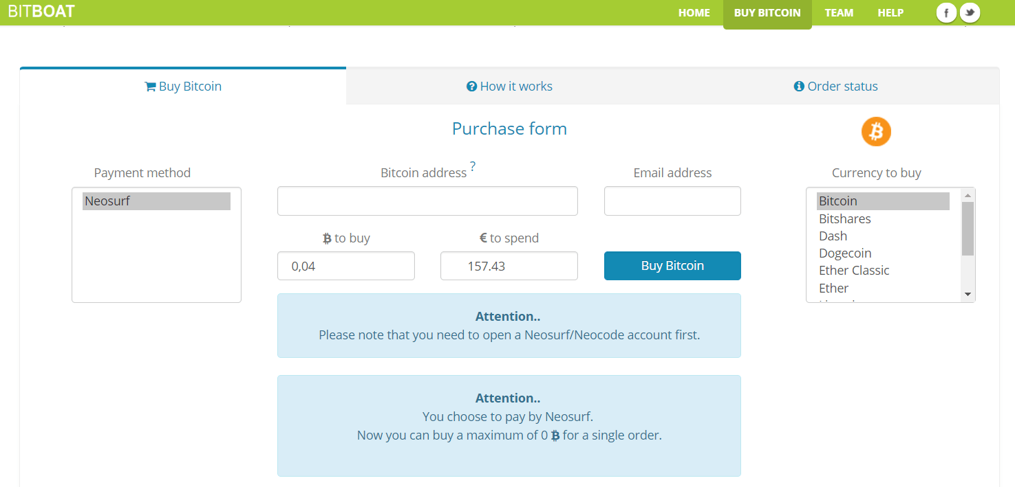 buy bitcoin neosurf