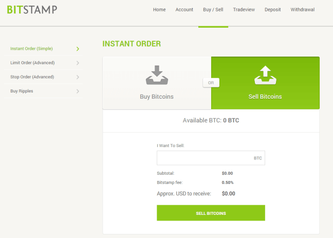 Sell bitcoin on Bitstamp