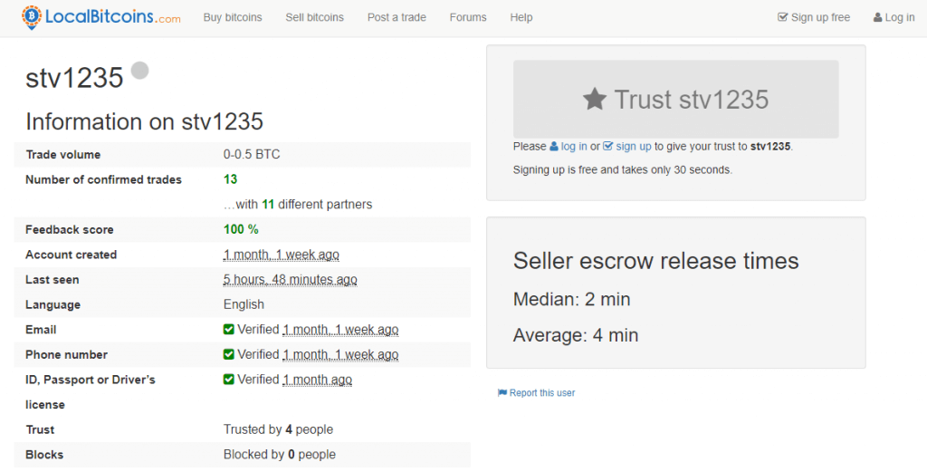 Check the profile of seller ratings