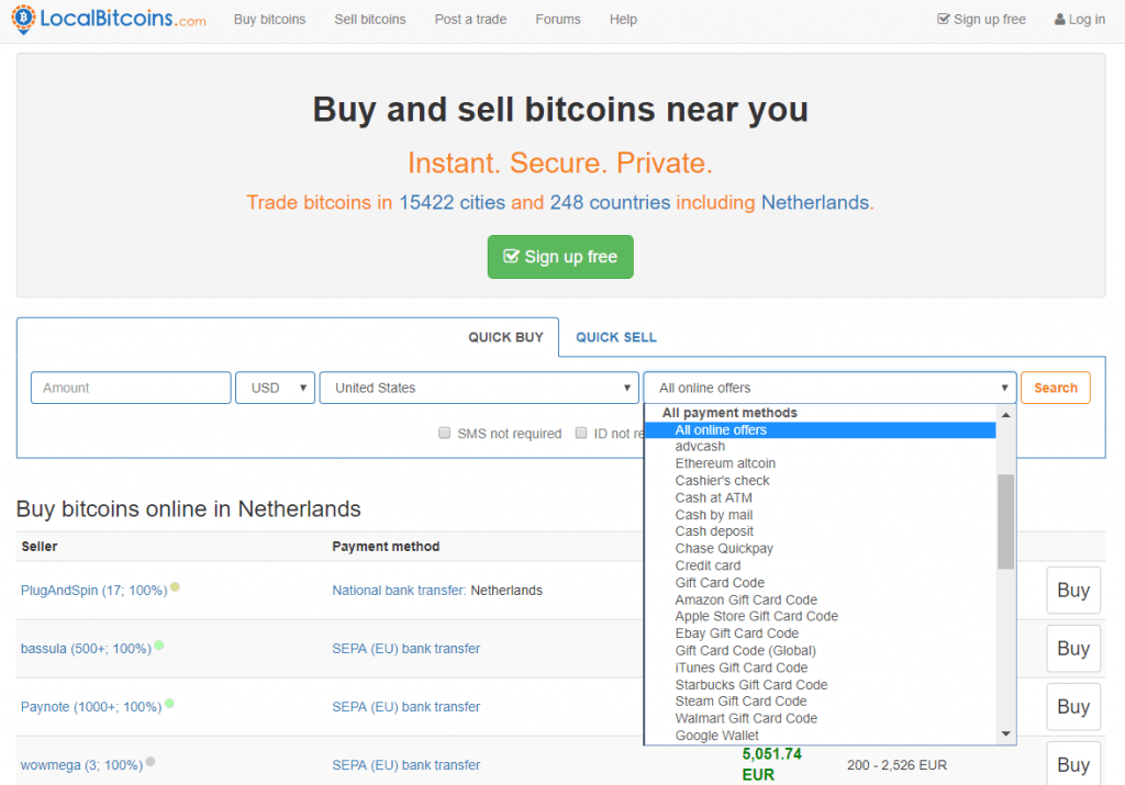 Choose the country and purchase method