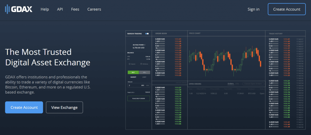 GDAX bitcoin exchange