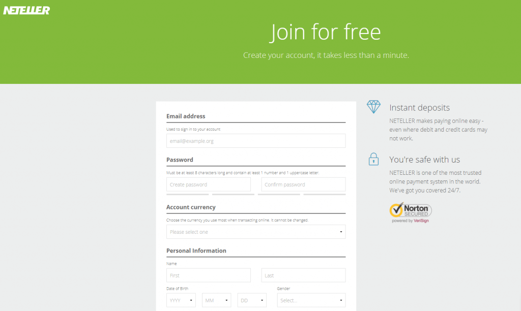 Sign up an account for free