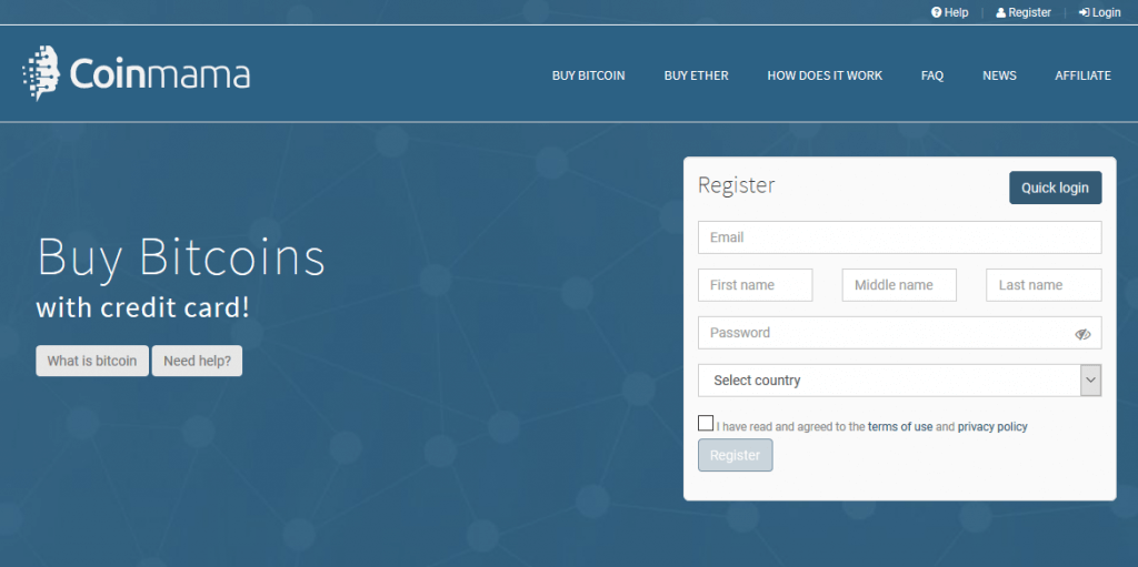 Buy bitcoin at Coinmama