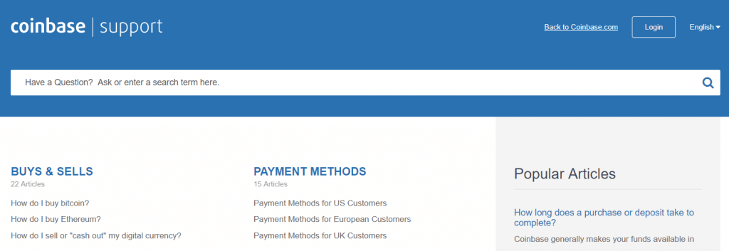 Coinbase support