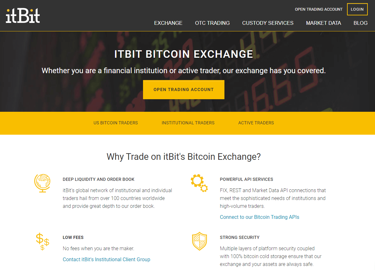 itBit exchange platform