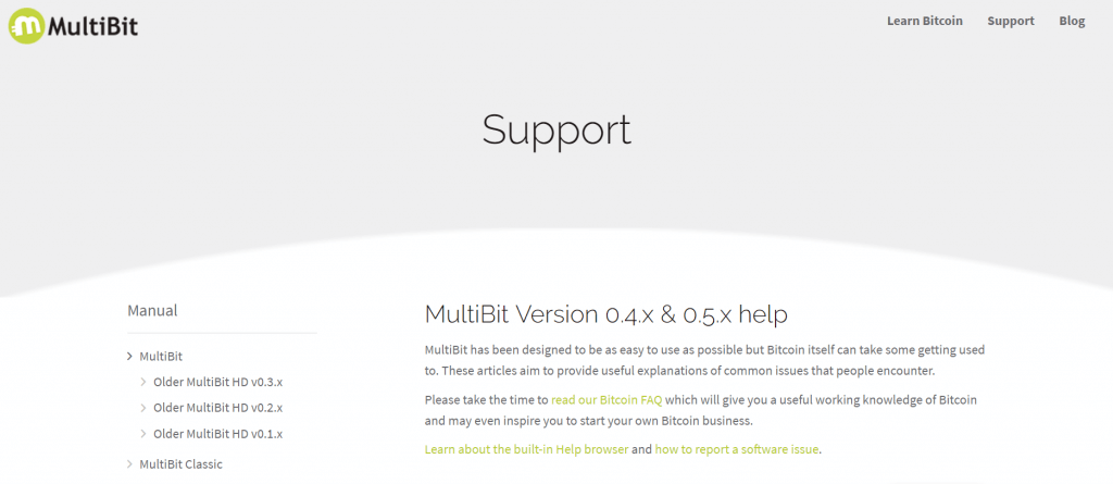 MultiBit support