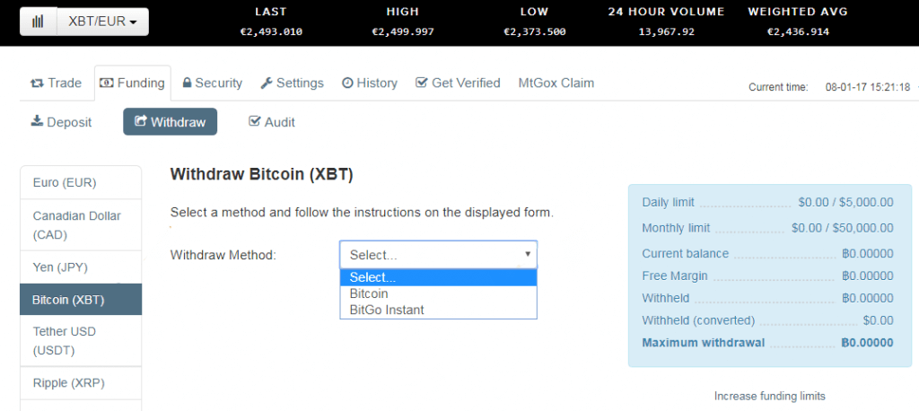 cant withdraw bitcoin cash from kraken