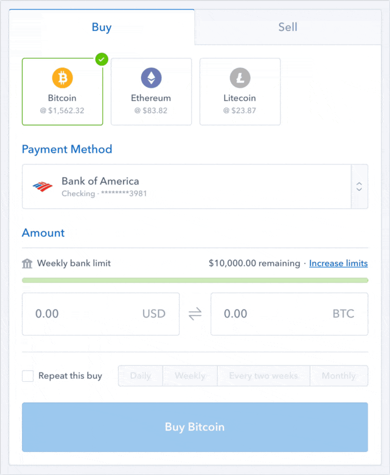 Coinbase Buy Bitcoin Instantly Credit Card Bank Account