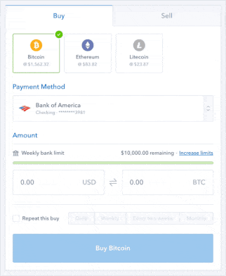 Coinbase Buy Bitcoin Instantly Credit Card Bank Account