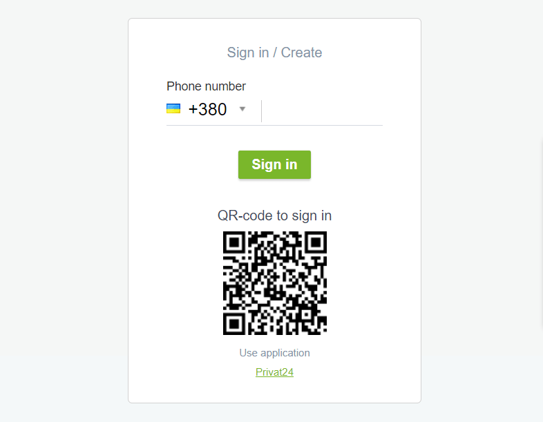 Registration with a phone number at LiqPay
