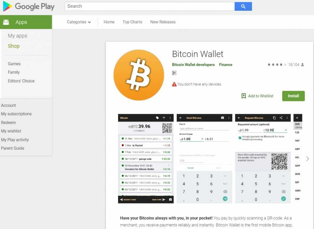 Bitcoin wallet mobile app