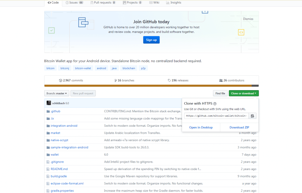 Schildbach wallet at GitHub
