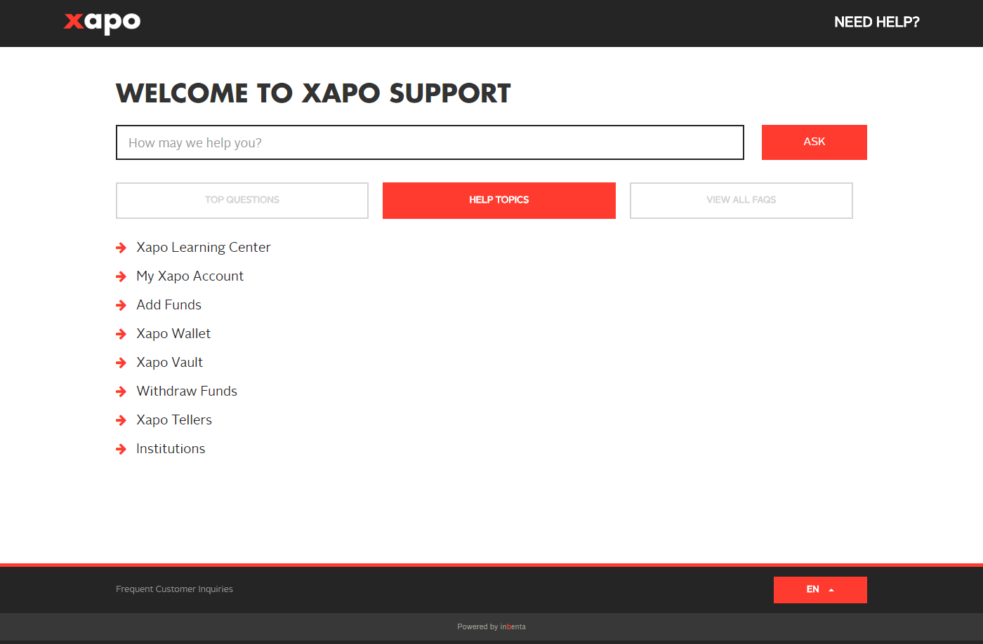 Xapo customer support
