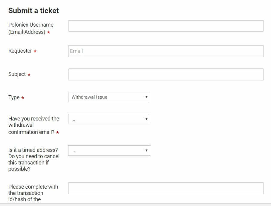 Creat ticket about withdrawal issue