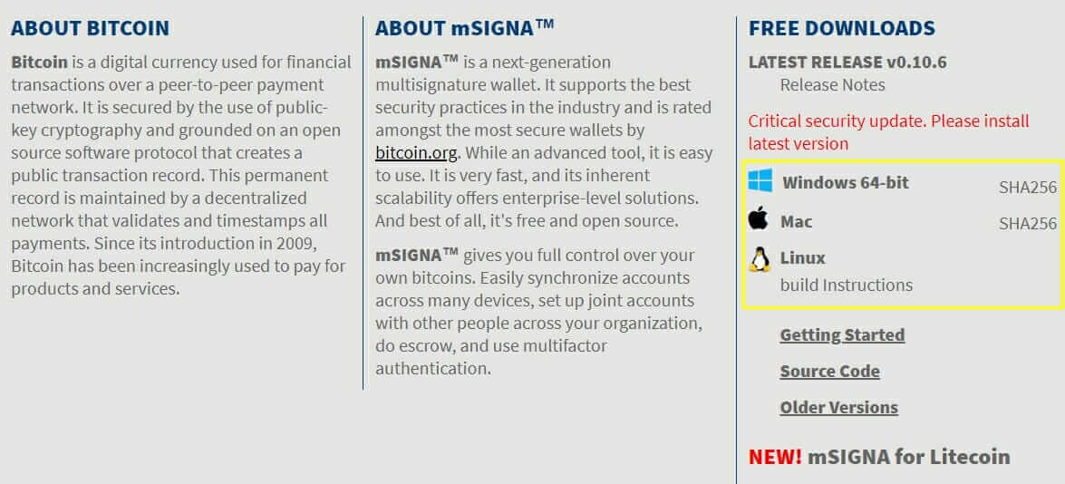 How to download mSIGNA