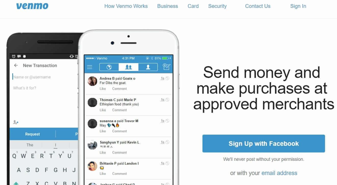 Venmo mobile payment service